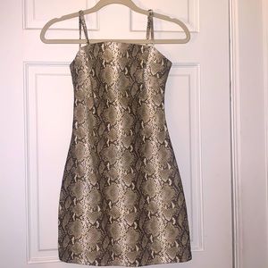 TigerMist Snake Print Faux Leather Party Dress